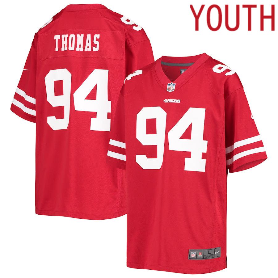 Youth San Francisco 49ers #94 Solomon Thomas Nike Scarlet Game Player NFL Jersey->youth nfl jersey->Youth Jersey